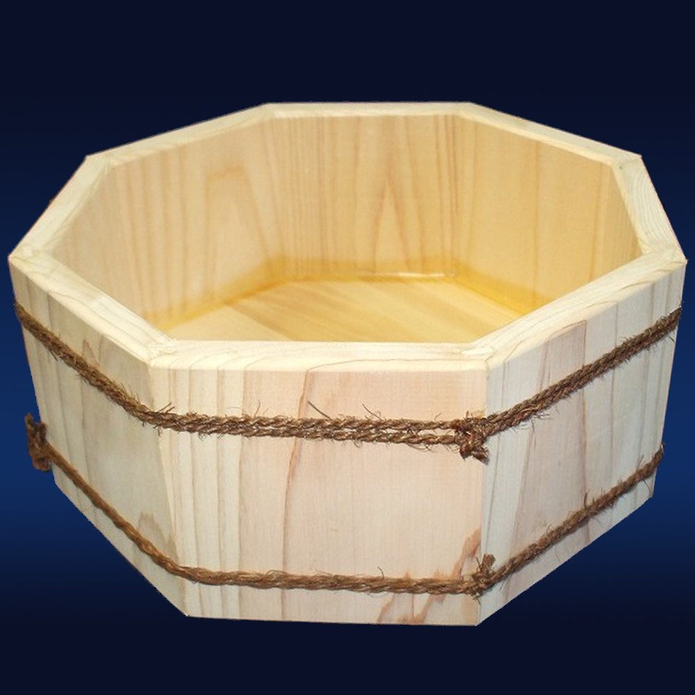 Amazon｜エコイベント打ち水大作戦で大 天然木曽ひのき製 【八角木桶